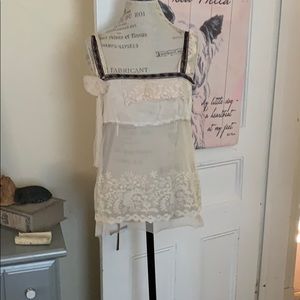 Unique mixed media empire sheer below breast